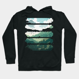 Zany Cute Fantasy Mountain Landscape Hoodie